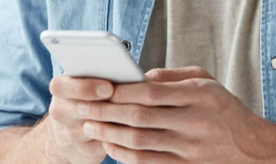 Person holding cellphone