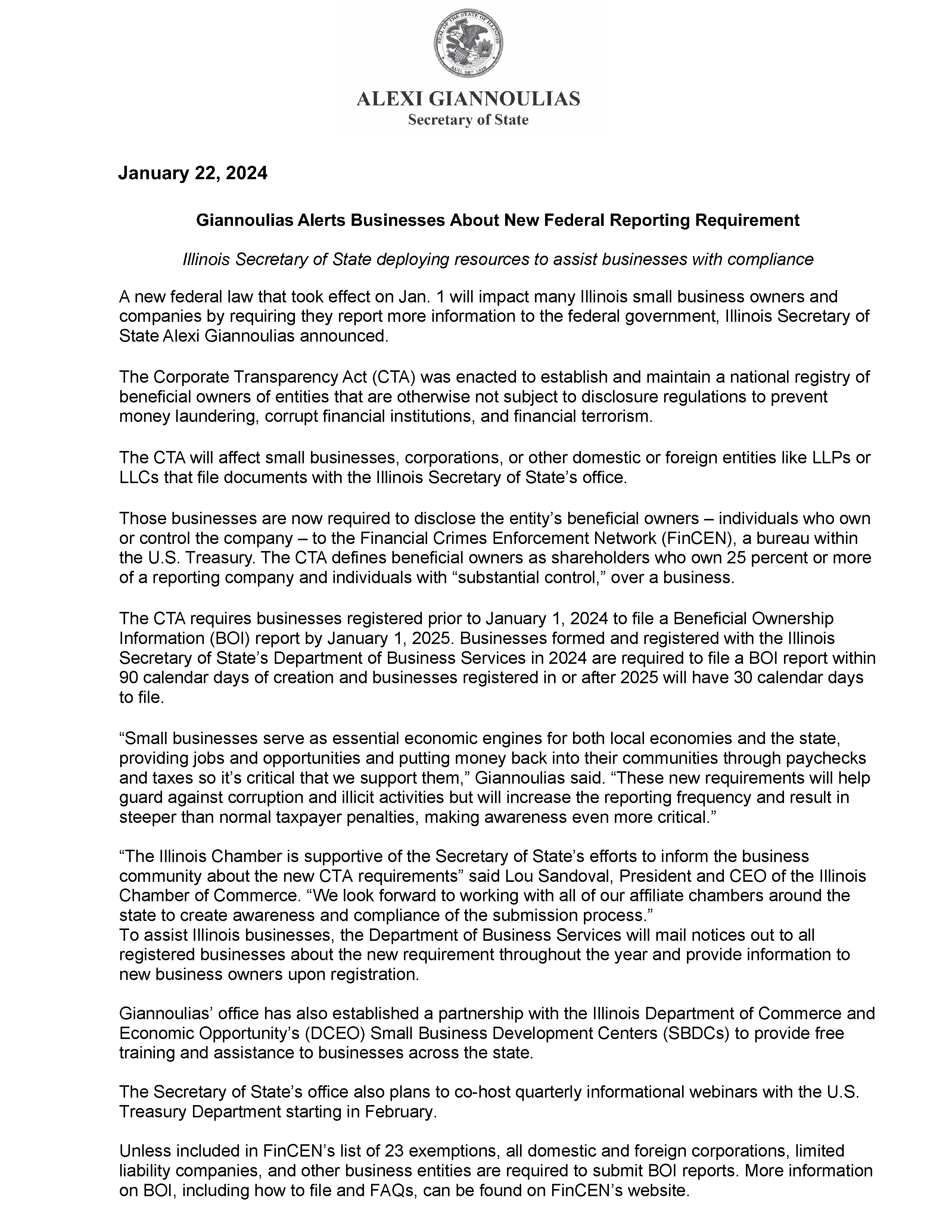 Beneficial Ownership Information
