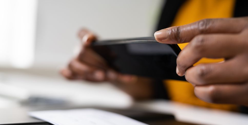 Person using remote capture with their phone